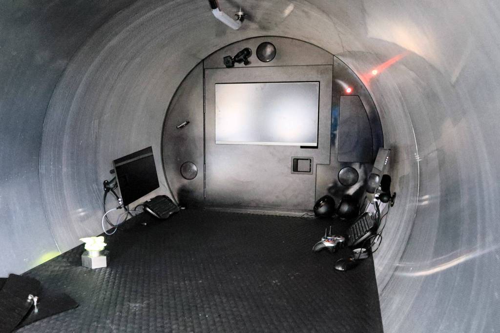 The OceanGate submersible that explored the Titanic has more than 200 cubic feet of space. (Kevin Clark / The Herald)
