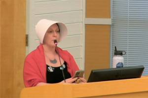 Cassie Friedle spoke in favor of Edmonds City Council's resolution supporting reproductive rights in the city on Tuesday July 5. (Screenshot)