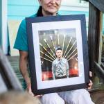 Lahneen Fast Horse holds a photographer of her son Andrew Fryberg, 15, who was one was one of five teenagers that was killed at Marysville Pilchuck High School on Oct. 24, 2014. (Olivia Vanni / The Herald)