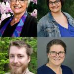 Top: Carolyn Eslick (left) and Jessica Wadhams. Bottom: Tyller Boomgaarden (left) and Kathryn Lewandowski.