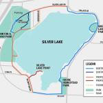 The Silver Lake Trail would connect existing sidewalks east of the lake with newly built paved paths on the north, south and west sides. The first new segment is set for Thornton A. Sullivan Park. (Everett)