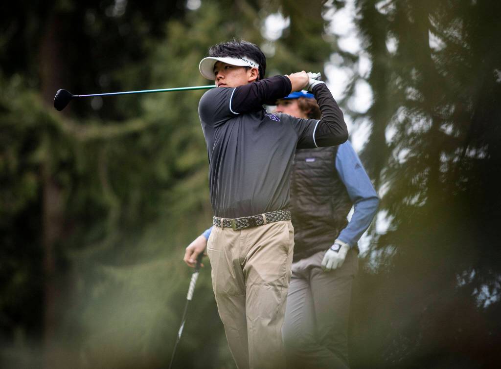 Daniel Kim led Kamiak boys golf to a second-place state finish. (Olivia Vanni / The Herald)
