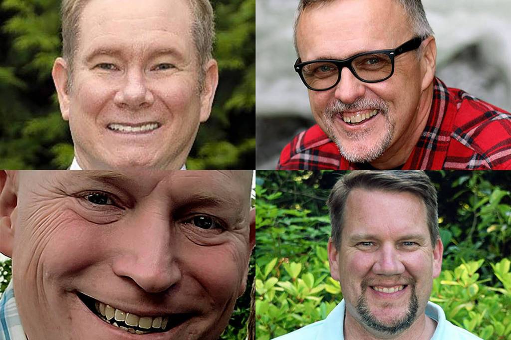 Top: Robert Sutherland (left) and Claus Joens. Bottom: Karl de Jong (left) and Sam Low.