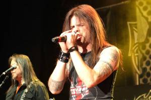 Todd La Torre of the rock band Queensryche performs in concert during the M3 Rock Fest at Merriweather Post Pavilion on Saturday, April 26, 2014, in Columbia, Md. (Photo by Owen Sweeney/Invision/AP)