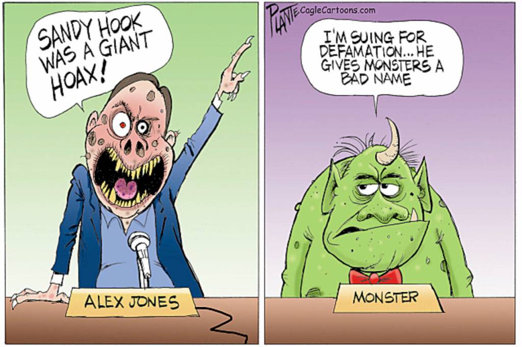 Alex Jones the Monster, Sandy Hook Elementartoony School shooting, parents of the victims, defamation lawsuit