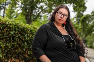 Jennifer Bereskin is a housing advocate who was previously homeless in south Snohomish County.  Photographed on August 9, 2022. (Kevin Clark / The Herald)