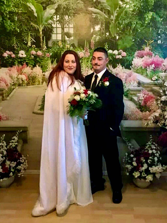 Michelle and Branden McConville were married in December 2019 inside the Purple Wedding Chapel. (Submitted photo)