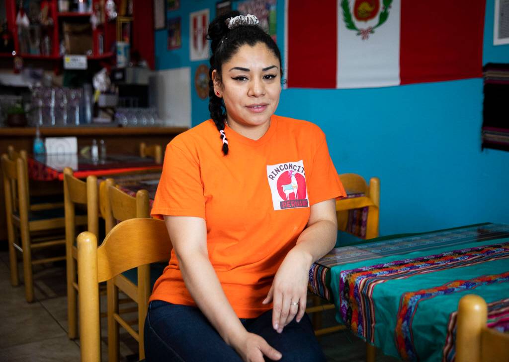 Co-owner Genesis Rojas at Rinconcito Peruano Restaurant on Saturday, in Lynnwood. She has owner the restaurant with her mother for 4 years. (Olivia Vanni / The Herald)