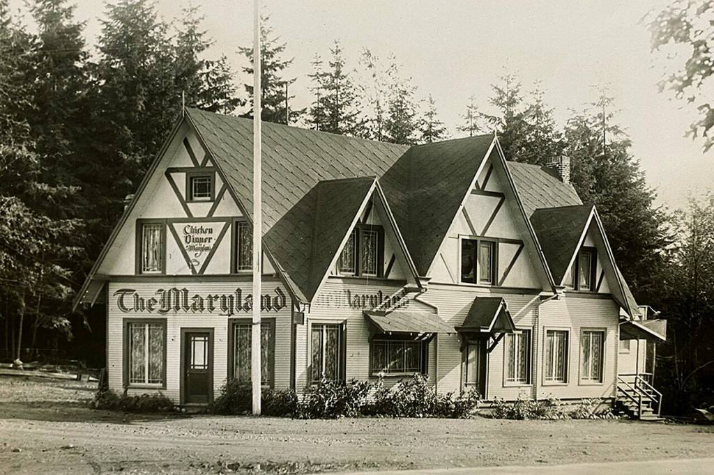 The Maryland, one of the earliest roadhouses to open in Edmonds, is pictured here circa 1927. The business sat near the corner of 212th Street and Highway 99. (Courtesy of Brad Holden)