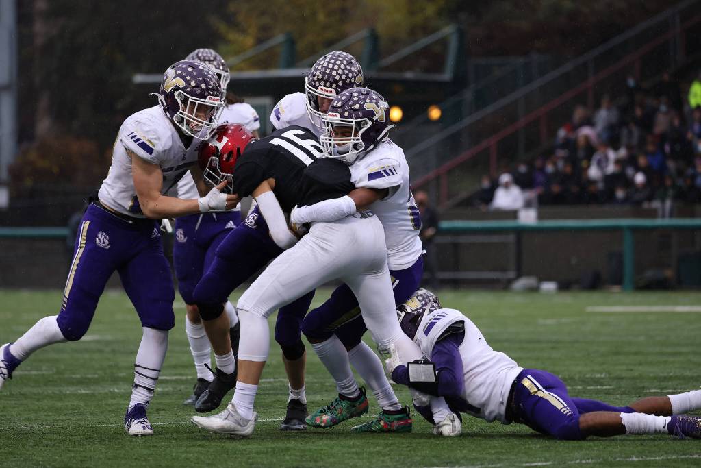 A state semifinal rematch between Lake Stevens and Eastlake is one of many compelling showdowns involving Wesco 4A teams this fall. (Kevin Clark / The Herald)