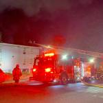 People were displaced early Tuesday morning after a fire at an apartment building in Lynnwood. There were no injuries. (South County Fire)
