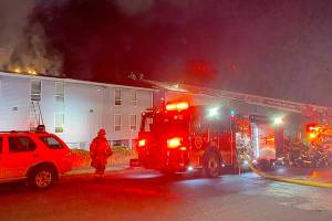 People were displaced early Tuesday morning after a fire at an apartment building in Lynnwood. There were no injuries. (South County Fire)