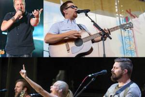 Grandstand concert performers at the Evergreen State Fair are (clockwise from top left) Gary LeVox, Scotty McCreery and Bethel Music. (Associated Press photos)