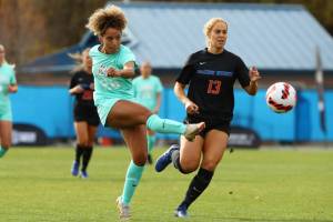 BOISE, ID - 6 NOV 2021: The 2021 Mountain West Women's Soccer Championship takes place at Boas Soccer Complex in Boise, ID. (C. Morgan Engel/NCAA Photos)