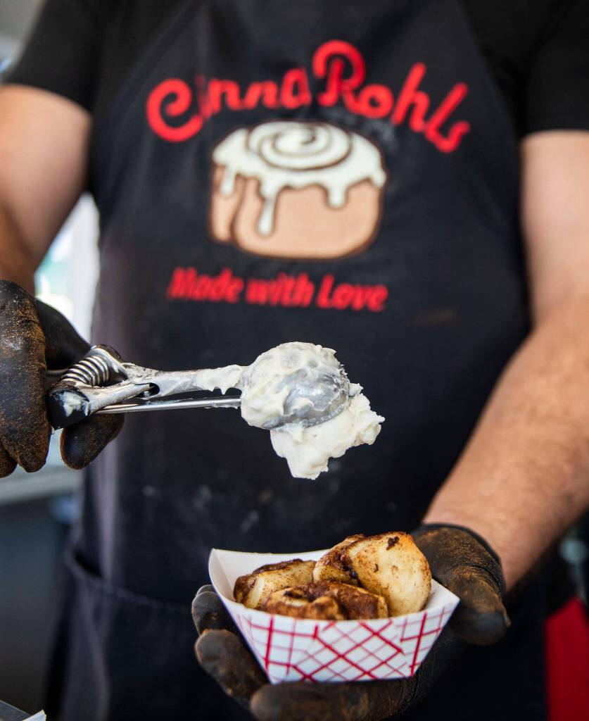 Craving something sweet? Try a mini cinnamon roll from Cinna-Rohls. (Olivia Vanni / The Herald)