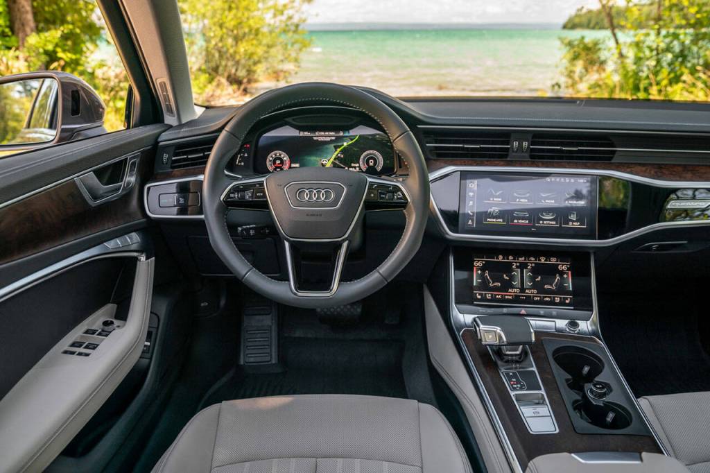 Three screens dominate the 2022 Audi A6 Allroad interior, including the Virtual Cockpit configurable driver information and gauge display. (Audi)