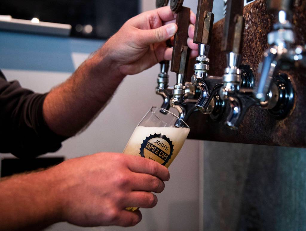 For Josh Arnold, the perfect lager has a few key characteristics: It has to be clean and bright, with notes of citrus and a bready, solid head on the pour. (Olivia Vanni / The Herald)