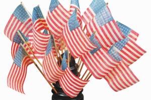 Photo Caption: Labor Day celebrates American workers with picnics, parades and patriotic decorations. Past parade spectators may have carried flags like these.