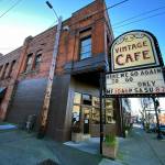 A Here we go again sign is seen at the Vintage Cafe on Dec. 4, 2020, in Everett. (Sue Misao / The Herald)