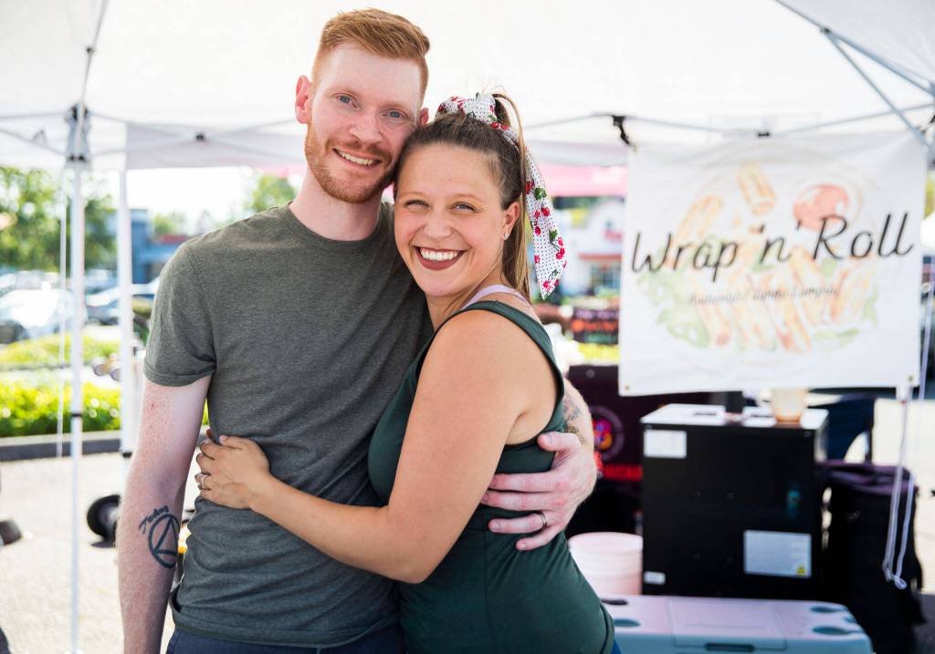 Timothy and Jessica Aubert own Wrap n Roll. They recently married. (Olivia Vanni / The Herald)