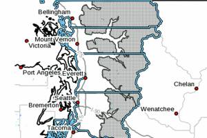 The gray area is under a red flag warning until 11 p.m. Friday. (National Weather Service)