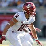 Washington State defensive end Ron Stone Jr. in action during a game against California on Oct. 2, 2021, in Berkeley, Calif. (AP Photo/Lachlan Cunningham, File)