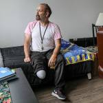 Vern Van Winkle was one of the first residents of Clare’s Place, a supportive housing building which opened in July. (Lizz Giordano / The Herald)