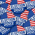 2022 Election campaign buttons with the USA flag - Illustration