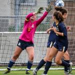 Everetts Rachael Dowdell cant make the stop in the first half Tuesday evening in Everett, Washington on September 13, 2022. The Panthers defeated the Eagles 3-1. (Kevin Clark / The Herald)