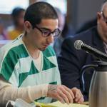Alex Valdovinos is sentenced after pleading guilty to murder Monday afternoon at the Snohomish County Courthouse in Everett, Washington on September 26, 2022.  (Kevin Clark / The Herald)