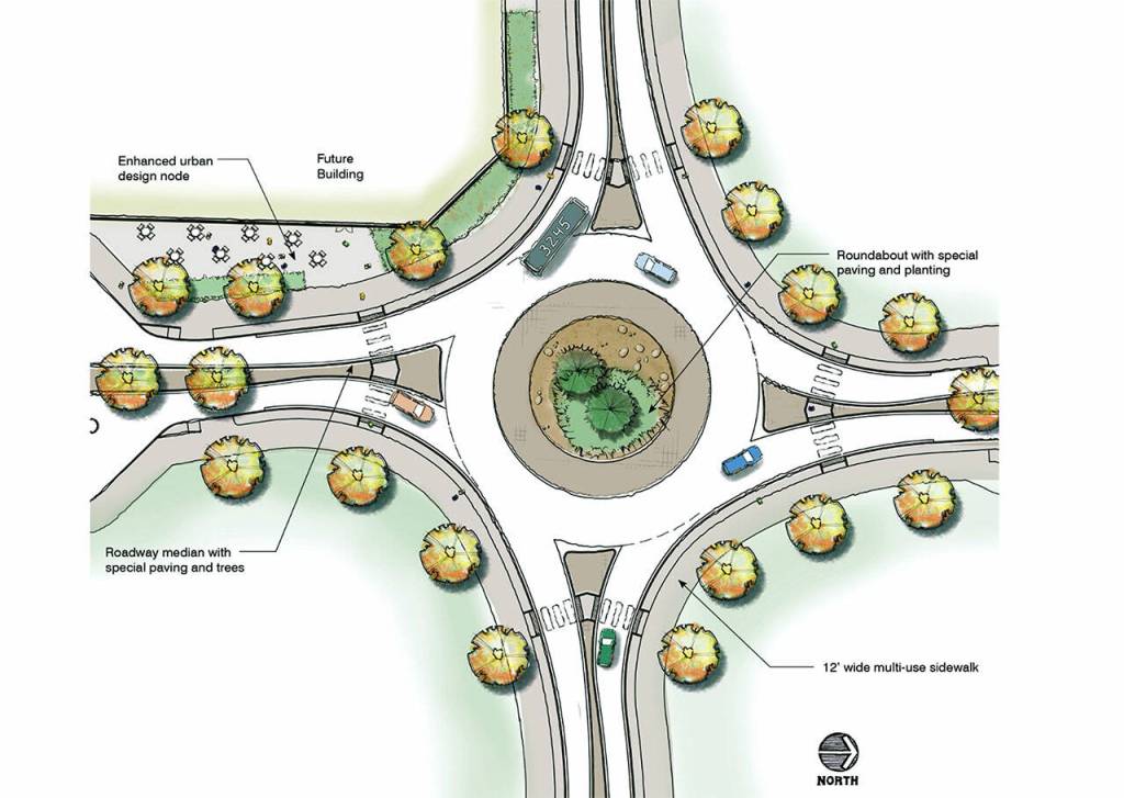Four roundabouts are proposed on Smokey Point Boulevard between 174th Place NE and 200th Street NE. (City of Arlington)