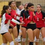 Snohomishs Liviya Harrison reacts to missing a point during the match against Monroe on Tuesday, Sept. 27, 2022 in Snohomish, Washington. (Olivia Vanni / The Herald)