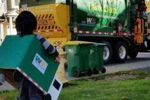 Making your own WM truck costume takes only a few supplies and can be recycled when you’re done with it. (Courtesy Waste Management)