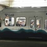 A Sound Transit train arrives at Westlake Station in downtown Seattle. (Sue Misao / Herald file) May 2019