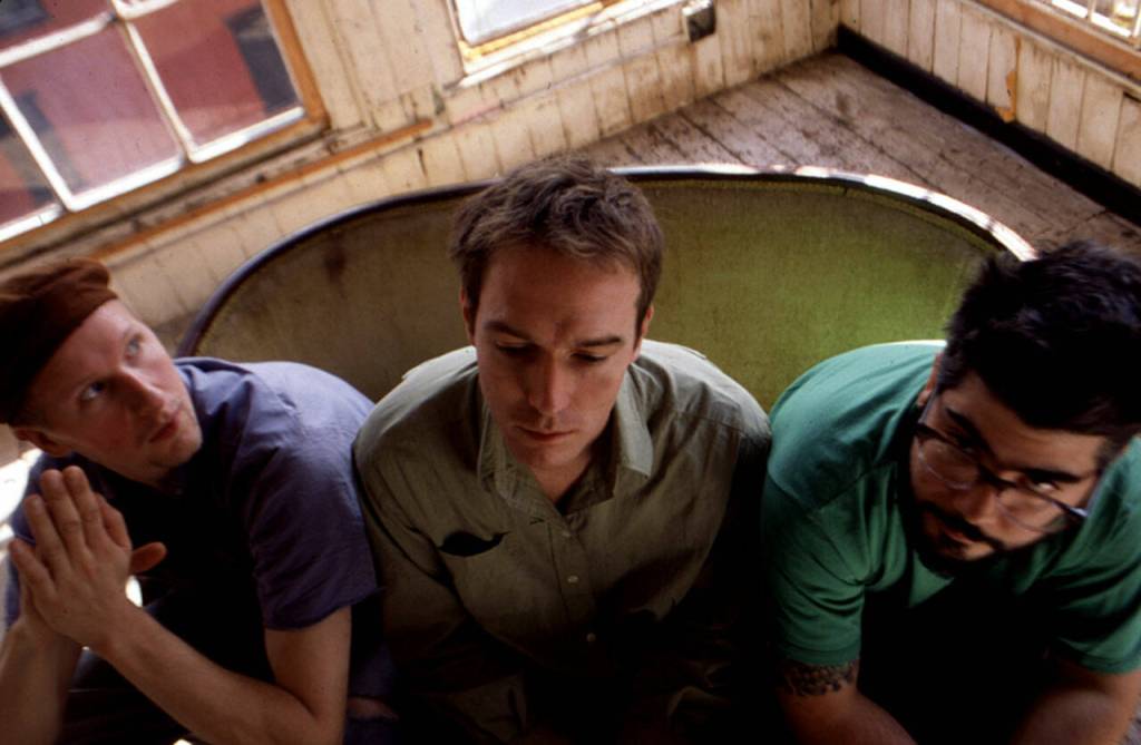 Phil Spirito, right, of Monroe, with members of his band Rex in the 1990s. (Alev Yasatan photo)