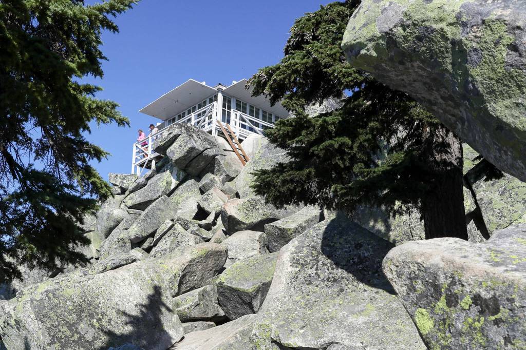 The Mount Pilchuck Lookout was built in 1921 and rebuilt in 1989. (Kevin Clark / The Herald)