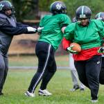 Phaedra Keaton heads upfield during practice on Sept. 3, in Shoreline. (Kevin Clark / The Herald)