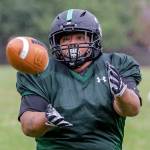 Ines Cuevas makes a catch during practice on Sept. 3, in Shoreline. (Kevin Clark / The Herald)