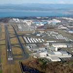 Looking north, an aerial view of Paine Field in Everett. (Paine Field / Snohomish County)