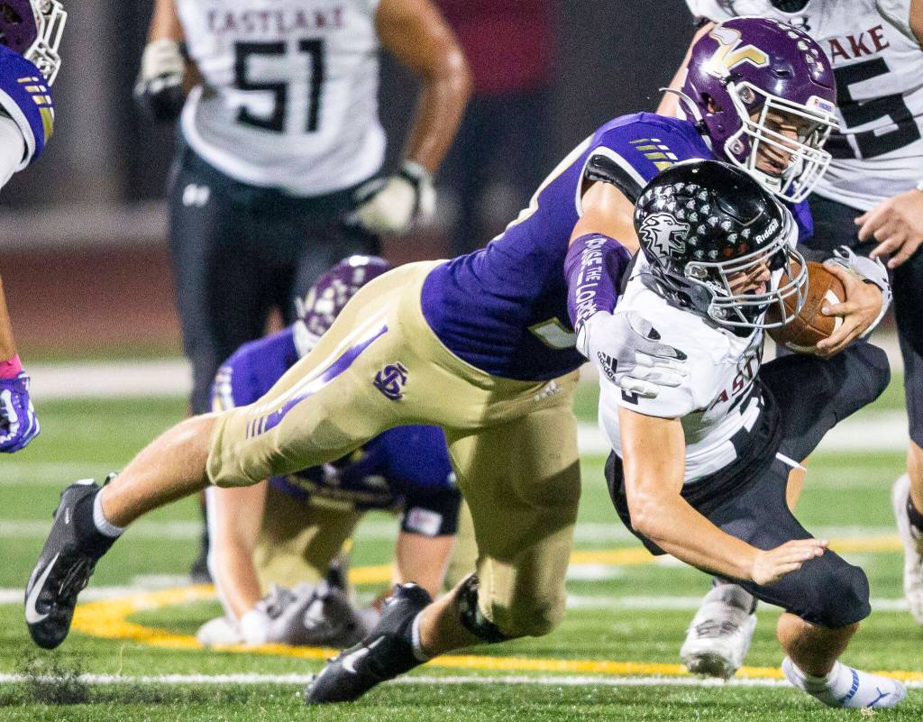Lake Stevens defense held Eastlake to just 272 total yards. (Olivia Vanni / The Herald)