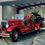 A 1934 Seagrave fire engine sits in Ipswich, Mass. where it first entered service (Photo courtesy of James Sullivan)