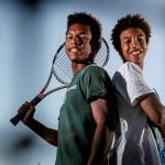 Brothers Russell Anderson, left, and Steven Anderson are returning state qualifiers and are among the top players at Edmonds-Woodway High School in Edmonds, Washington on October 13, 2022. (Kevin Clark / The Herald)