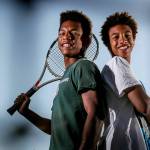Brothers Russell Anderson, left, and Steven Anderson are returning state qualifiers and are among the top players at Edmonds-Woodway High School in Edmonds, Washington on October 13, 2022. (Kevin Clark / The Herald)