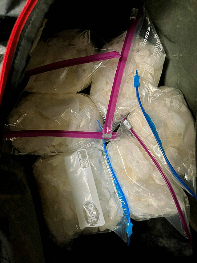Over 21,000 grams of methamphetamine were found in an Everett apartment where an eviction was being processed. (Snohomish Regional Drug Task Force)
