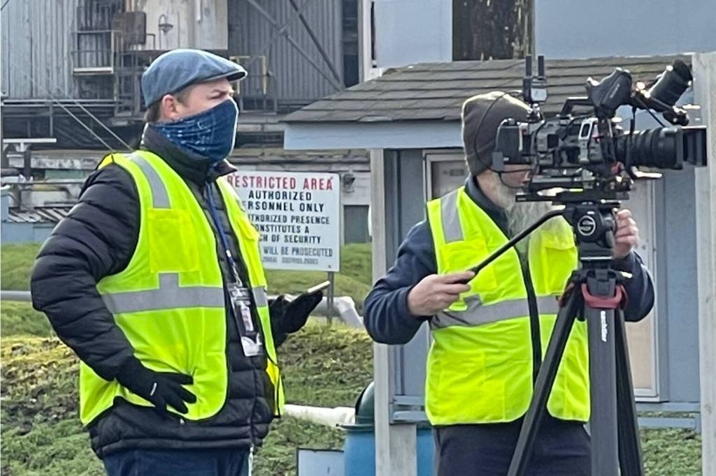 Jay and production team filming on location. Photo courtesy PNWRS