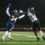Kamiaks TAndre Waverly (right) tries to grab a pass during a game against Mariner on Oct. 19, 2021 in Everett, Washington. (Andy Bronson / The Herald)