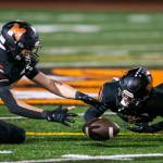 The previously unbeaten Bearcats were undone by five turnovers in their Wesco 3A championship game loss to Ferndale. (Olivia Vanni / The Herald)