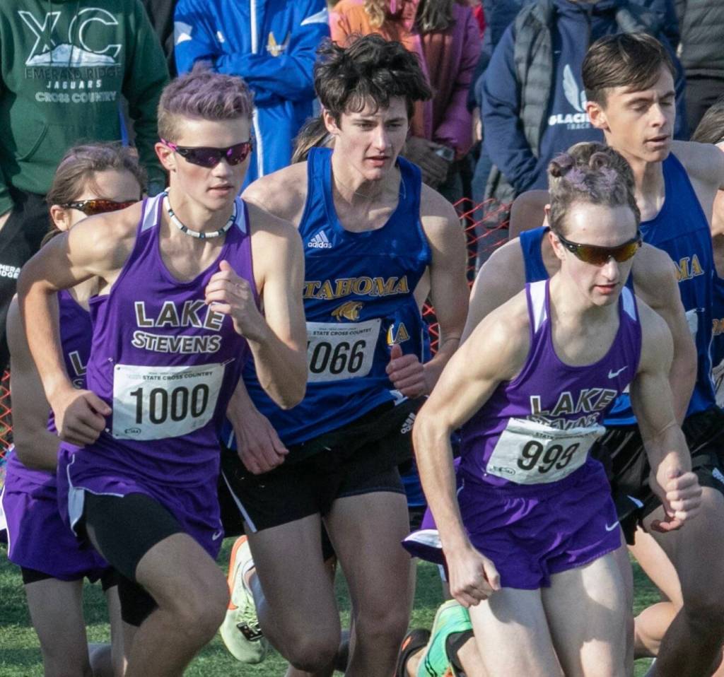 The Vikings earned a sixth-place team finish in the 4A boys race. (TJ Mullinax/The Herald)