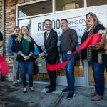 Marysville Mayor Jon Nehring cuts the ribbon at the open house for the Reboot Recovery on Monday, Nov. 14, 2022 in Marysville, Washington. (Olivia Vanni / The Herald)