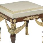 This Empire-style stool was made in the 20th century, but it was based on a style from the early 1800s that was inspired by designs from ancient Egypt.